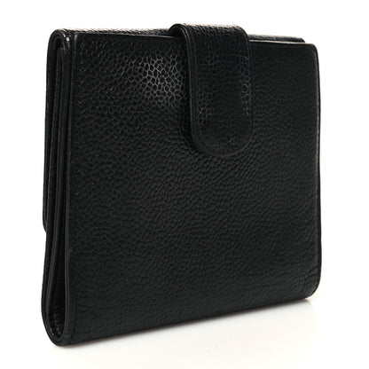 Chanel Caviar Timeless CC Compact French Wallet Black 3 of 13