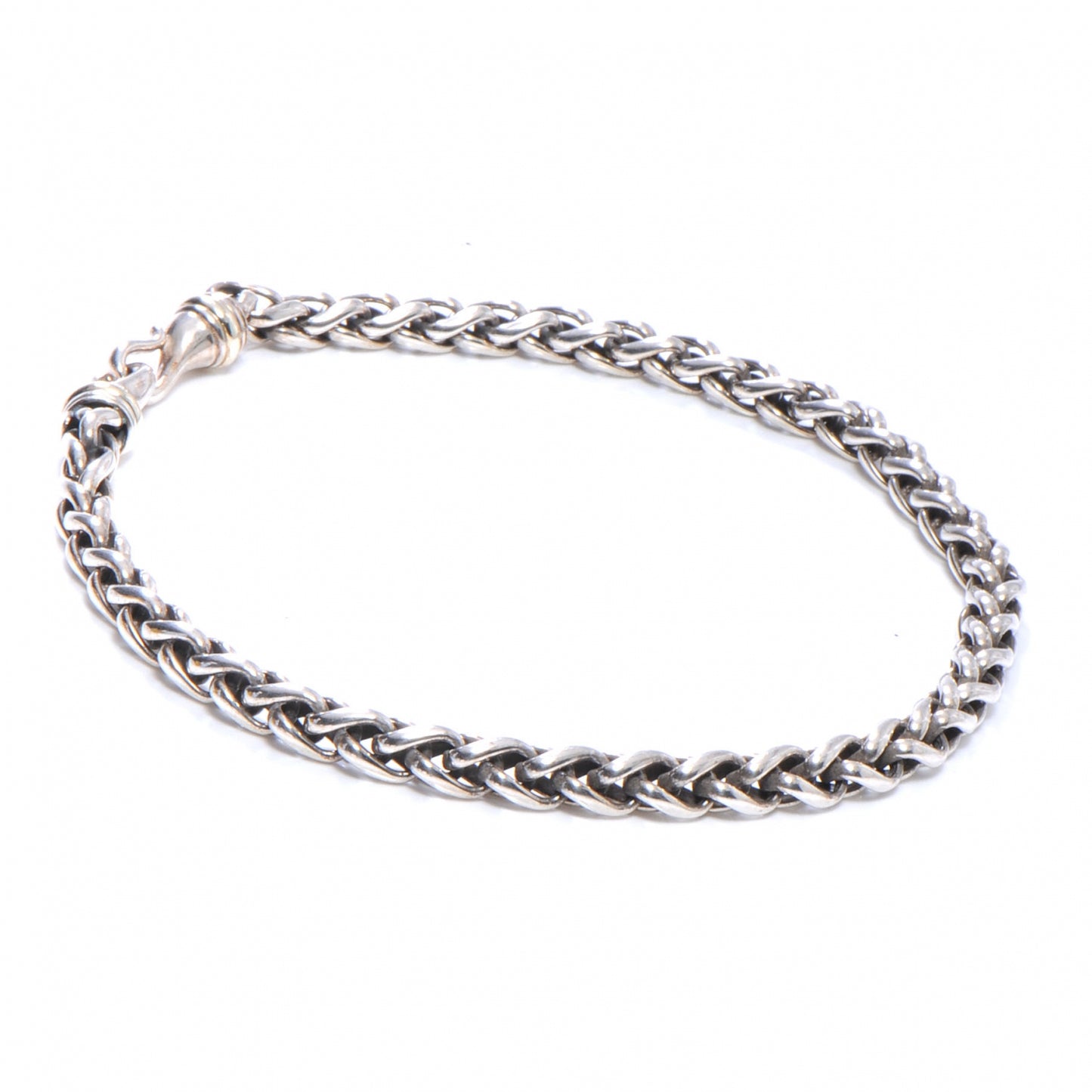 14K Gold Sterling Silver Wheat Chain Necklace