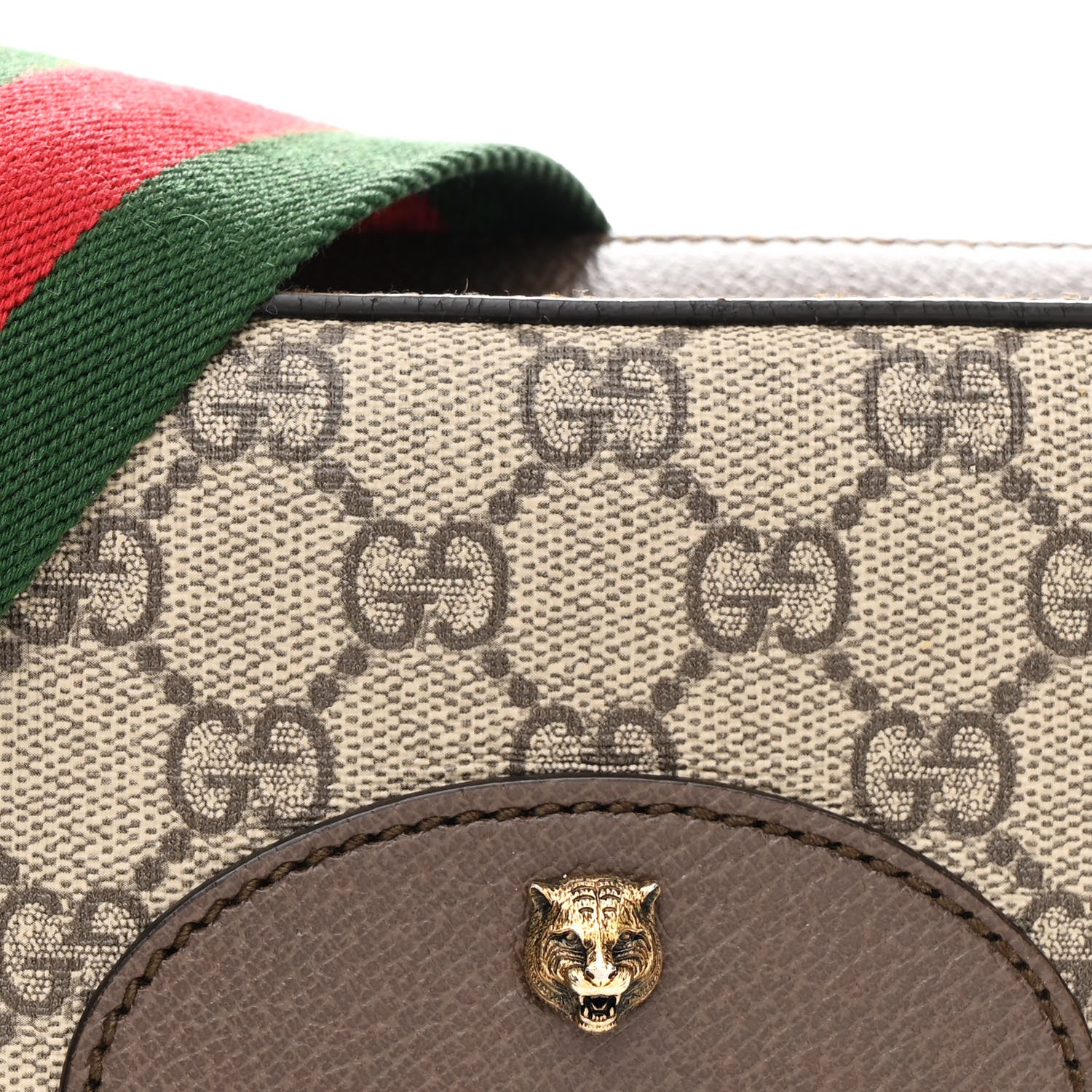 Gucci GG Supreme Monogram Web Neo Vintage Shoulder Bag Beige New Acero Crop 8 of 11