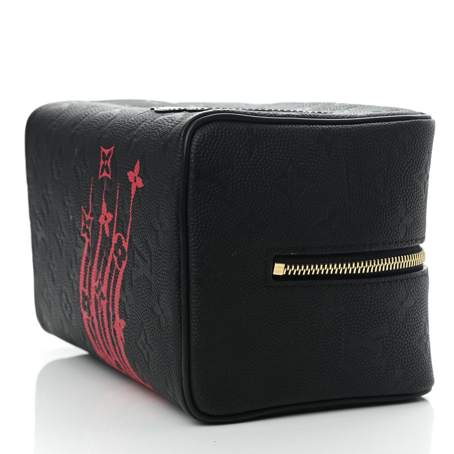 X NBA Calfskin Monogram Embossed Cloakroom Dopp Kit Black