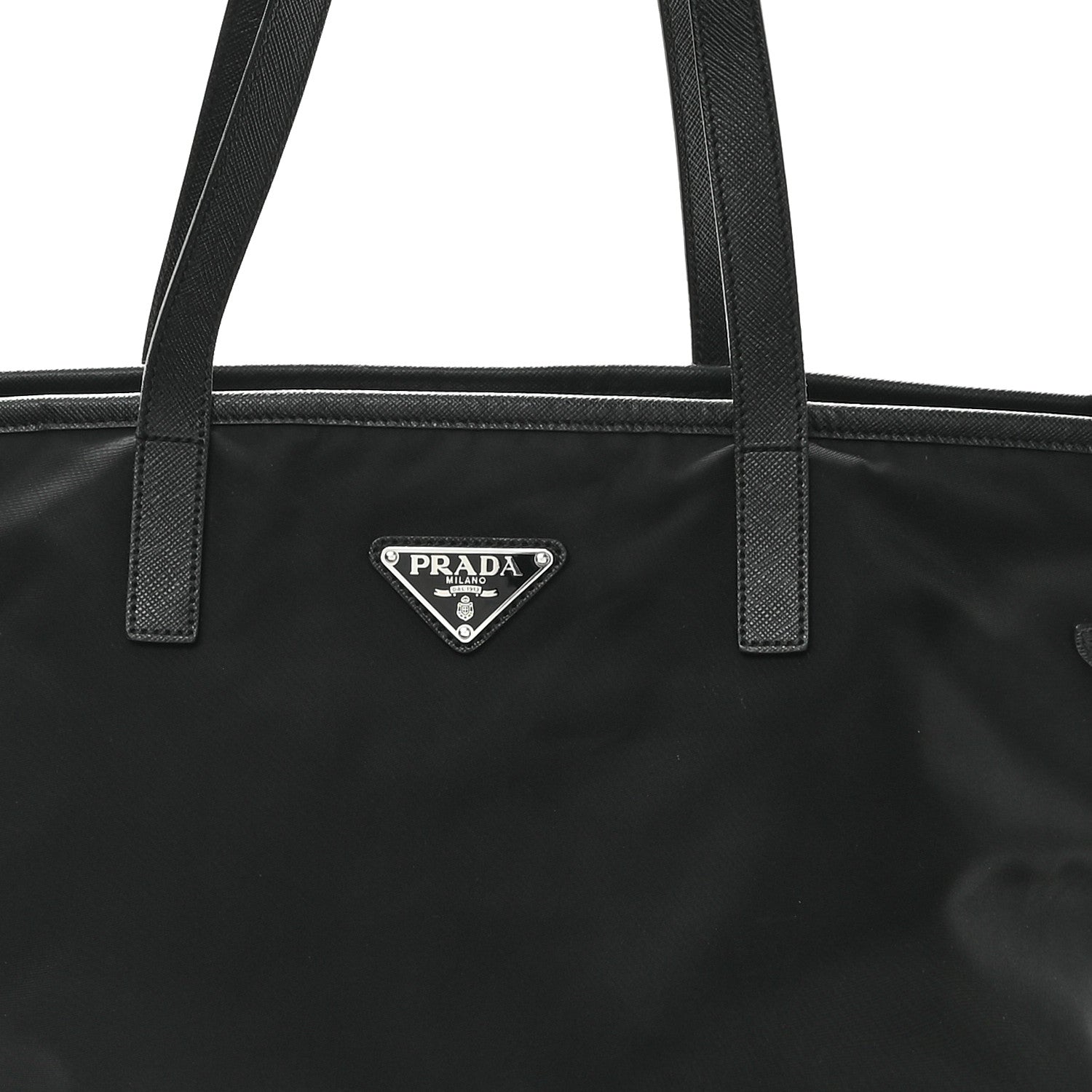 Prada Tessuto Nylon Saffiano Shopping Tote Black 8 of 11