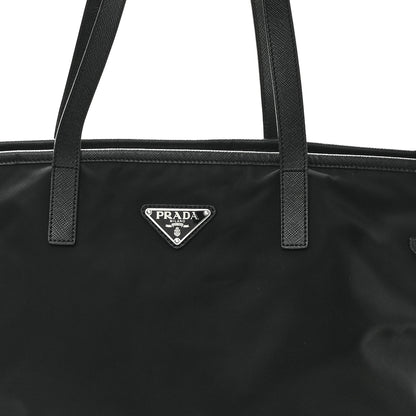 Prada Tessuto Nylon Saffiano Shopping Tote Black 8 of 11
