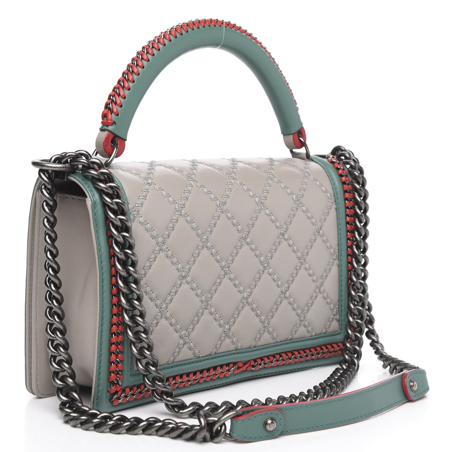 Calfskin Quilted New Medium Boy Top Handle Flap