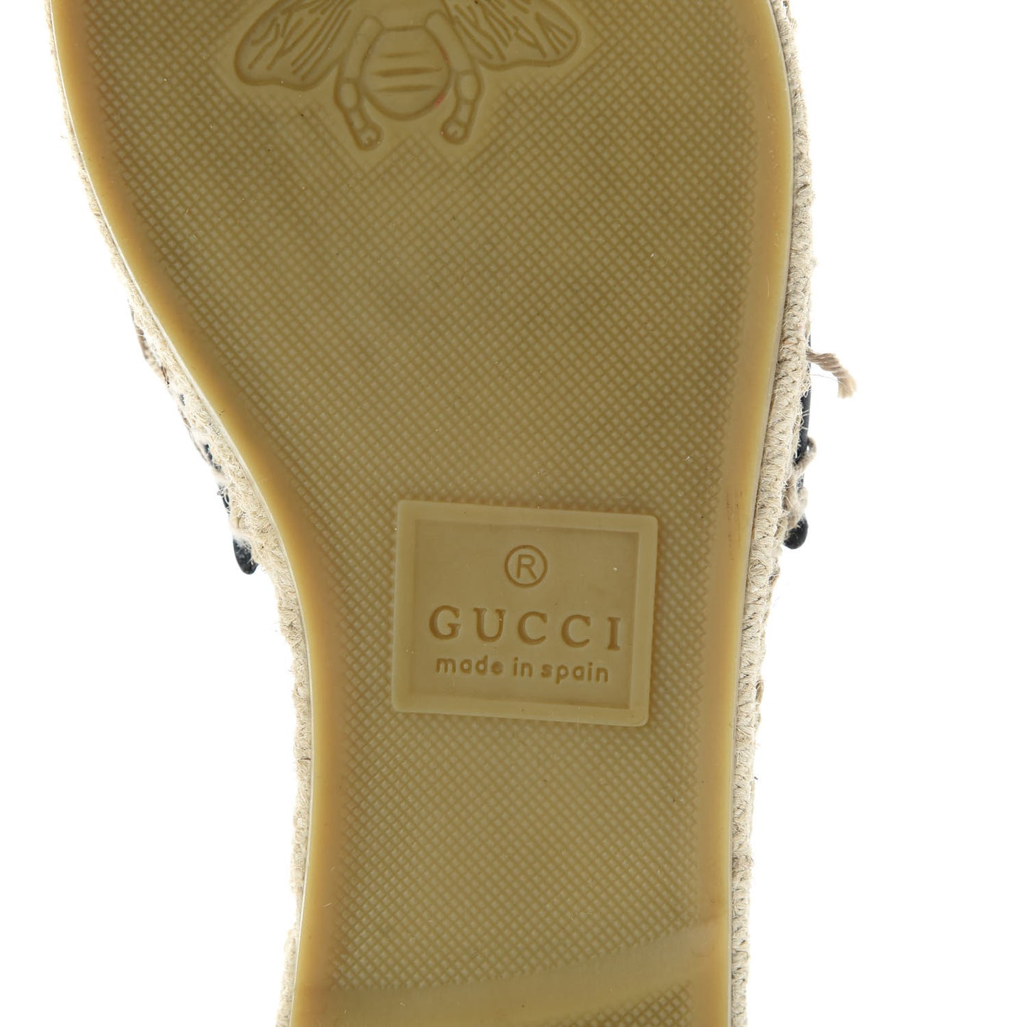 Monogram Matelasse GG Marmont Espadrille 20mm Slide Sandals 37 Beige Ebony Black
