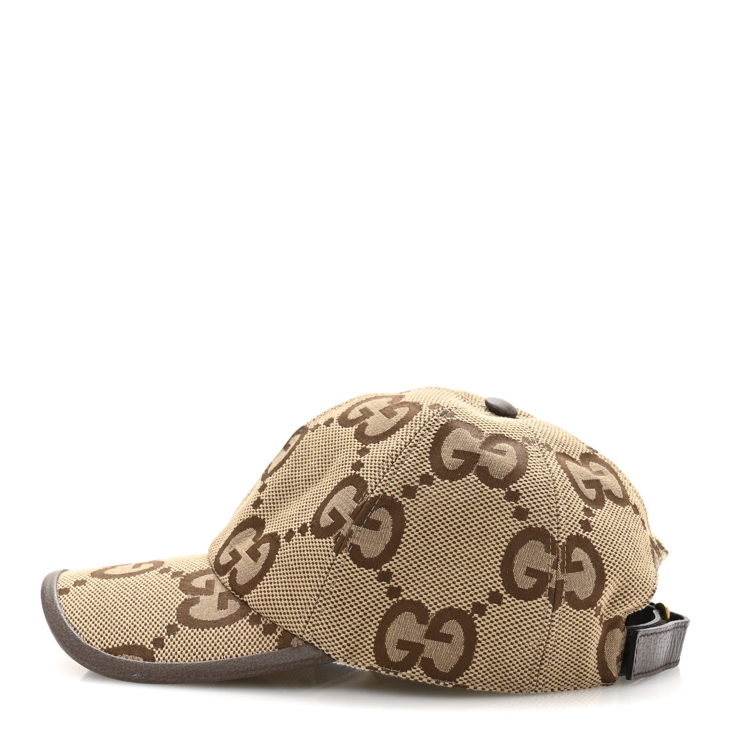Gucci Monogram Jumbo GG Baseball Hat M 57 Camel Ebony 4 of 9