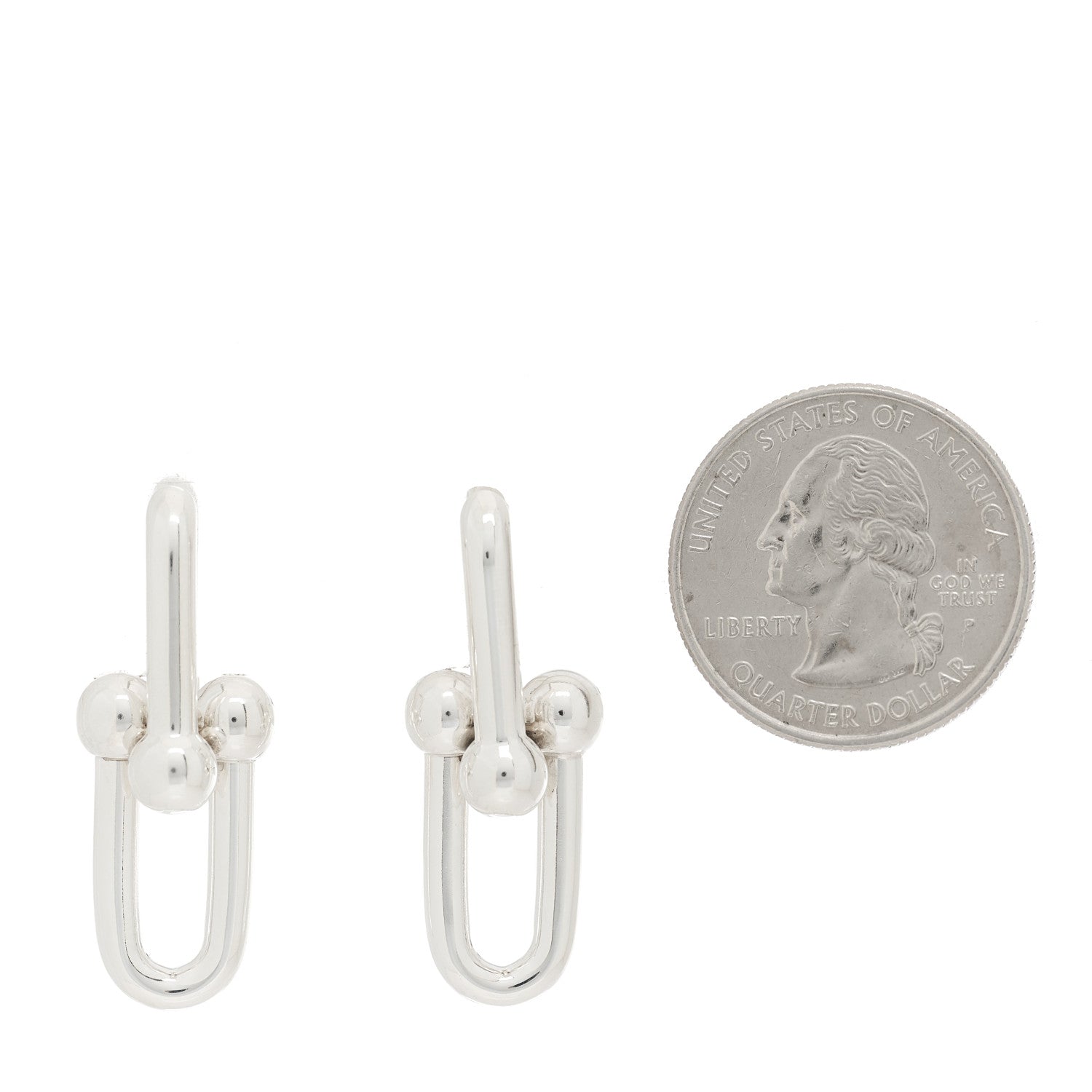 Tiffany Sterling Silver Extra Large HardWear Link Earrings 2 of 4