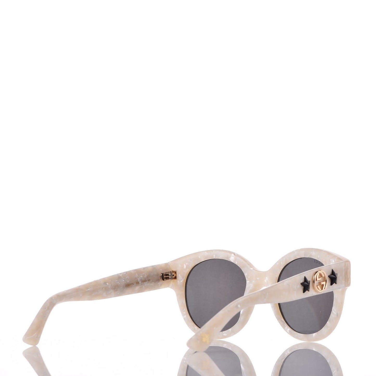 Round Frame GG Star Sunglasses GG0207S White