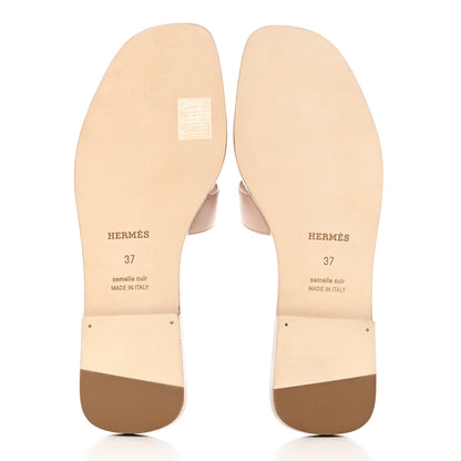 Hermes Box Calfskin Oran Sandals 37 Bois De Santal 5 of 9