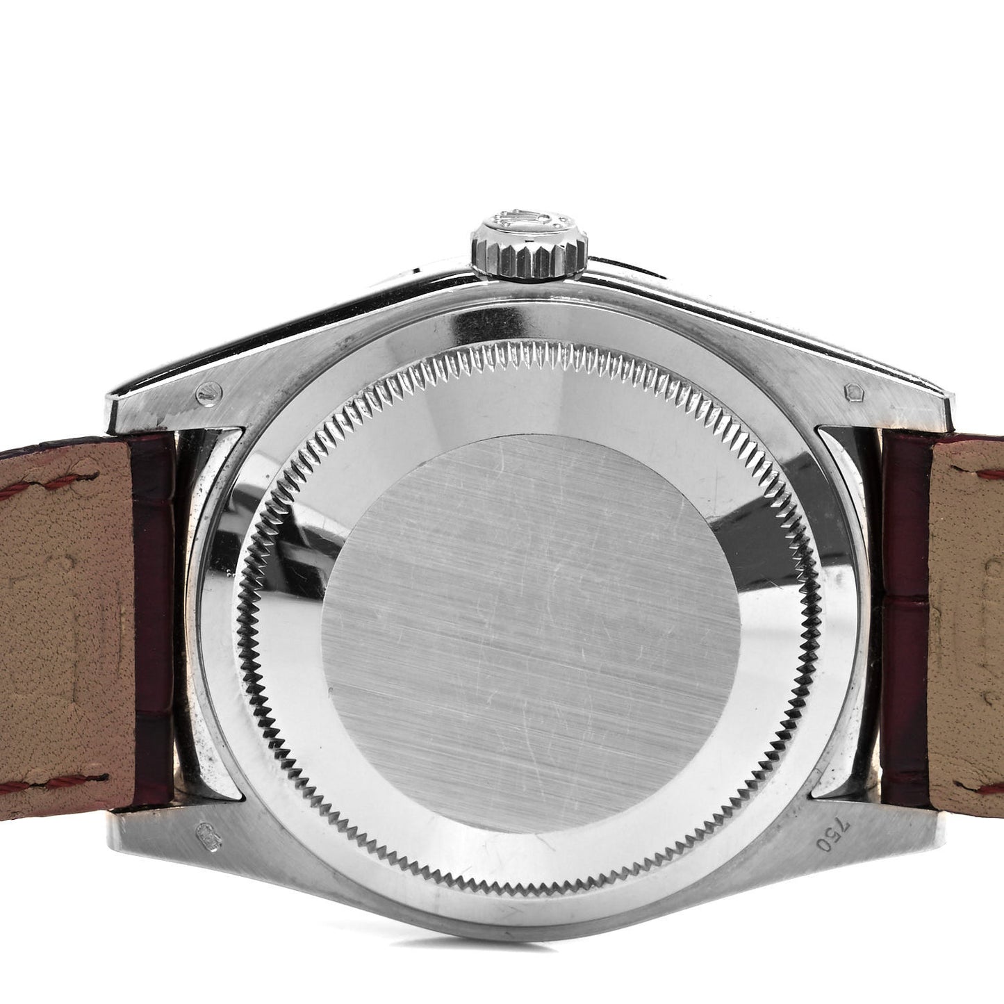 Stainless Steel 18K White Gold Alligator 36mm Day-Date Watch Cherry 118139