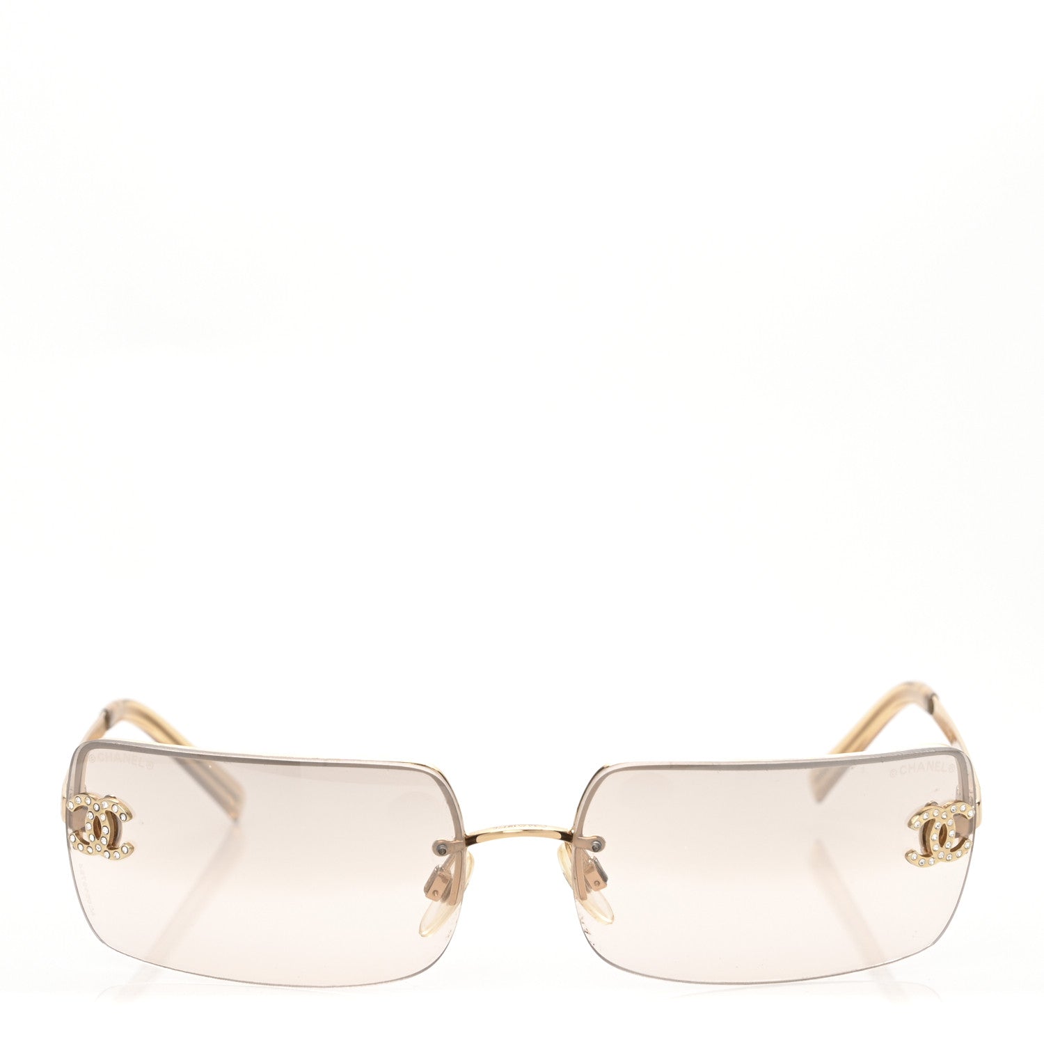 Chanel Crystal CC Logo Sunglasses 4104-B Gold 1 of 5