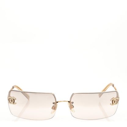 Chanel Crystal CC Logo Sunglasses 4104-B Gold 1 of 5