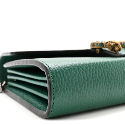 Gucci Calfskin Mini Dionysus Chain Wallet Emerald 9 of 10