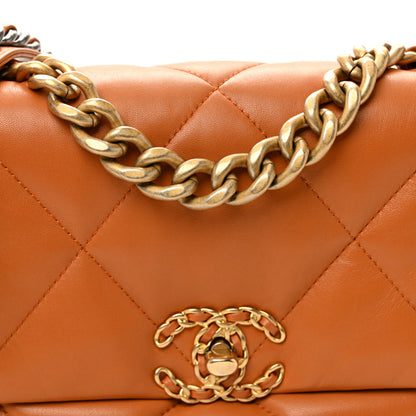 Chanel Lambskin Quilted Medium Chanel 19 Flap Light Brown 8 of 10