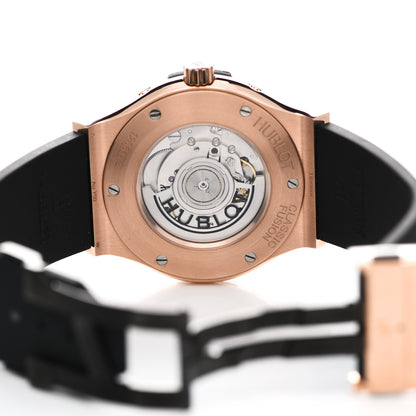 Hublot 18K Rose Gold Alligator 45mm Classic Fusion Aerofusion Moonphase Watch Black 517.0X.0180.LR 4 of 5