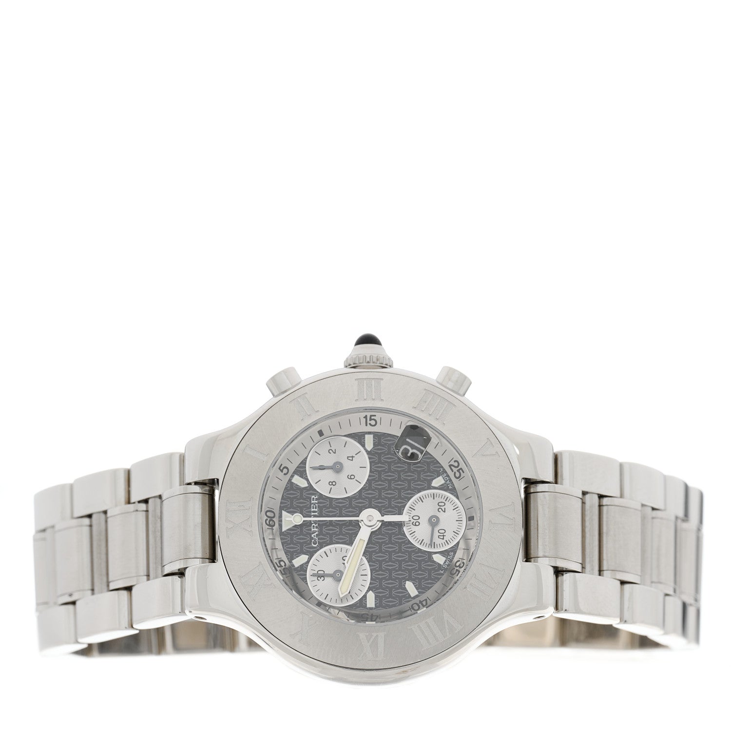 Cartier Stainless Steel 38mm Must de 21 Chronoscaph Quartz Watch Black 2 of 5