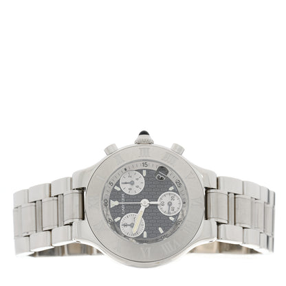 Cartier Stainless Steel 38mm Must de 21 Chronoscaph Quartz Watch Black 2 of 5