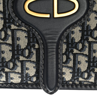 Christian Dior Oblique Fold Over Clutch Blue 9 of 9