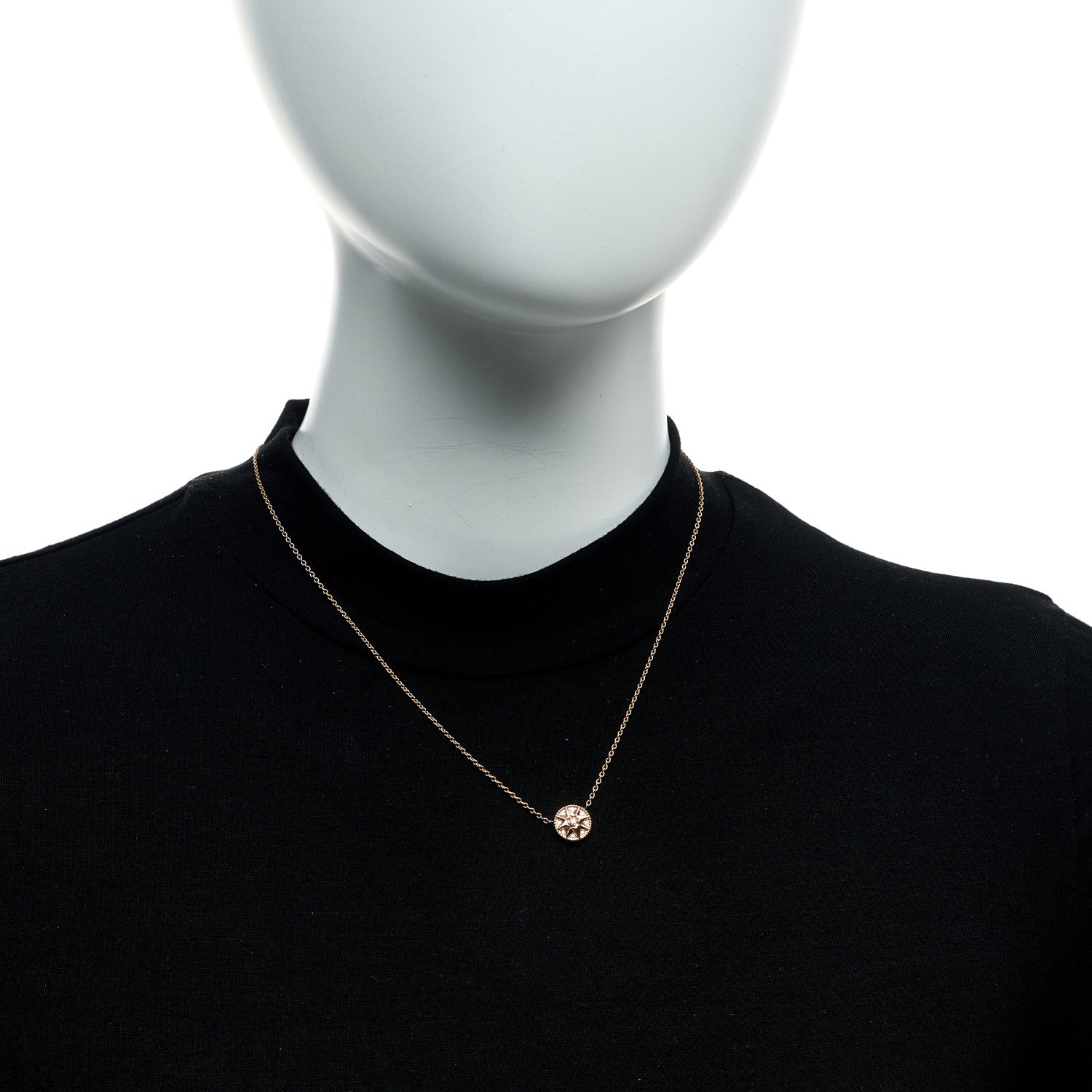 Christian Dior 18K Rose Gold Diamond Rose Des Vents Necklace 2 of 6