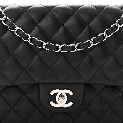 Chanel Lambskin Quilted Medium Double Flap Black 8 of 12