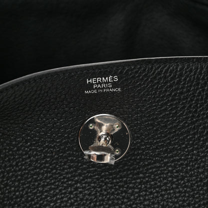 Hermes Taurillon Clemence Lindy 30 Black 7 of 11