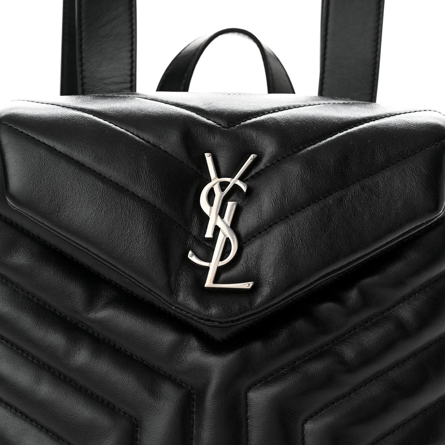 Calfskin Y Quilted Monogram Small Loulou Backpack Black