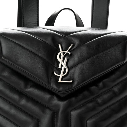Saint Laurent Calfskin Y Quilted Monogram Small Loulou Backpack Black 8 of 10