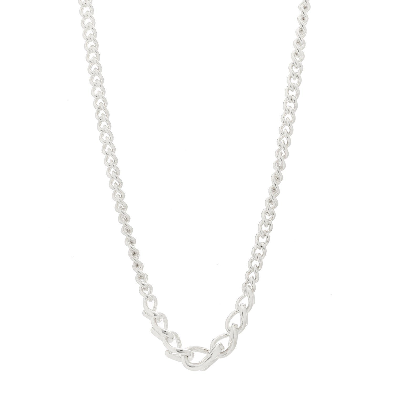 Tiffany Sterling Silver Forge Graduated Link Necklace 1 of 5