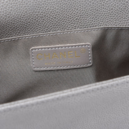 Chanel Caviar Quilted Medium Boy Flap Taupe 5 of 10