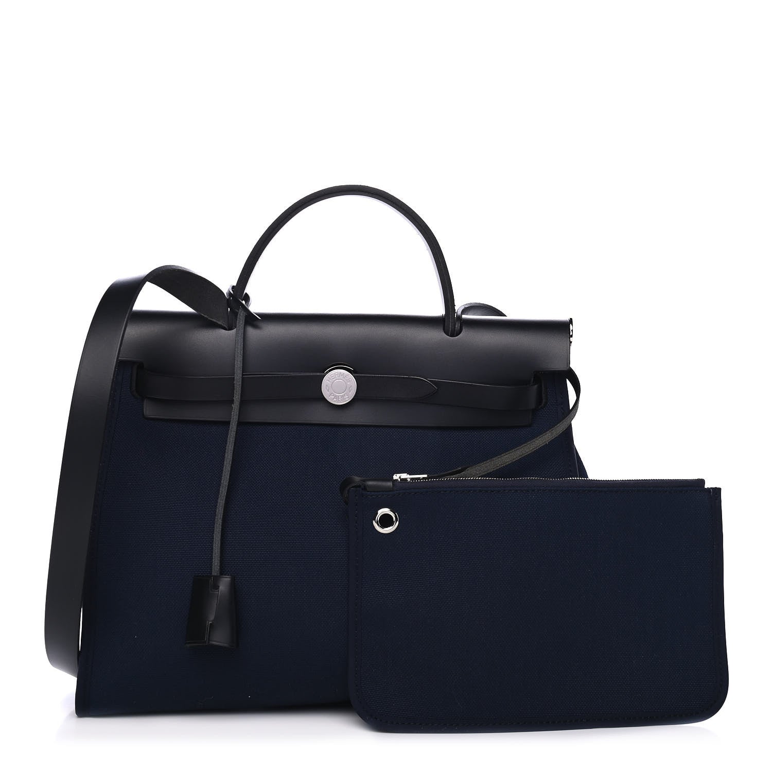 Hermes Toile Vache Hunter Herbag Zip PM 31 Bleu Marine Black 1 of 4