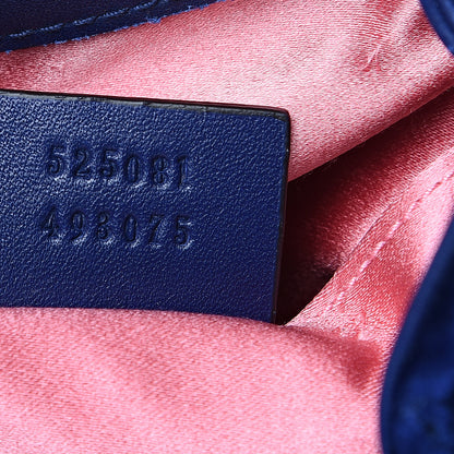 Gucci Velvet Matelasse GG Marmont Bucket Bag Cobalt Blue 6 of 10