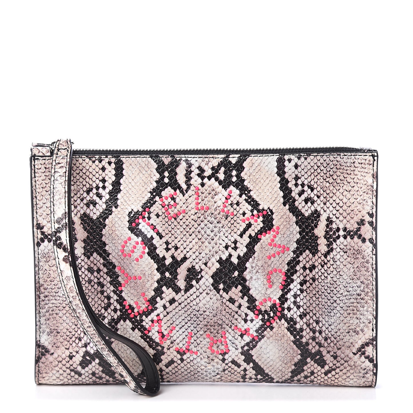 Eco Python Soft Alter Nappa Perforated Logo Pouch Brown