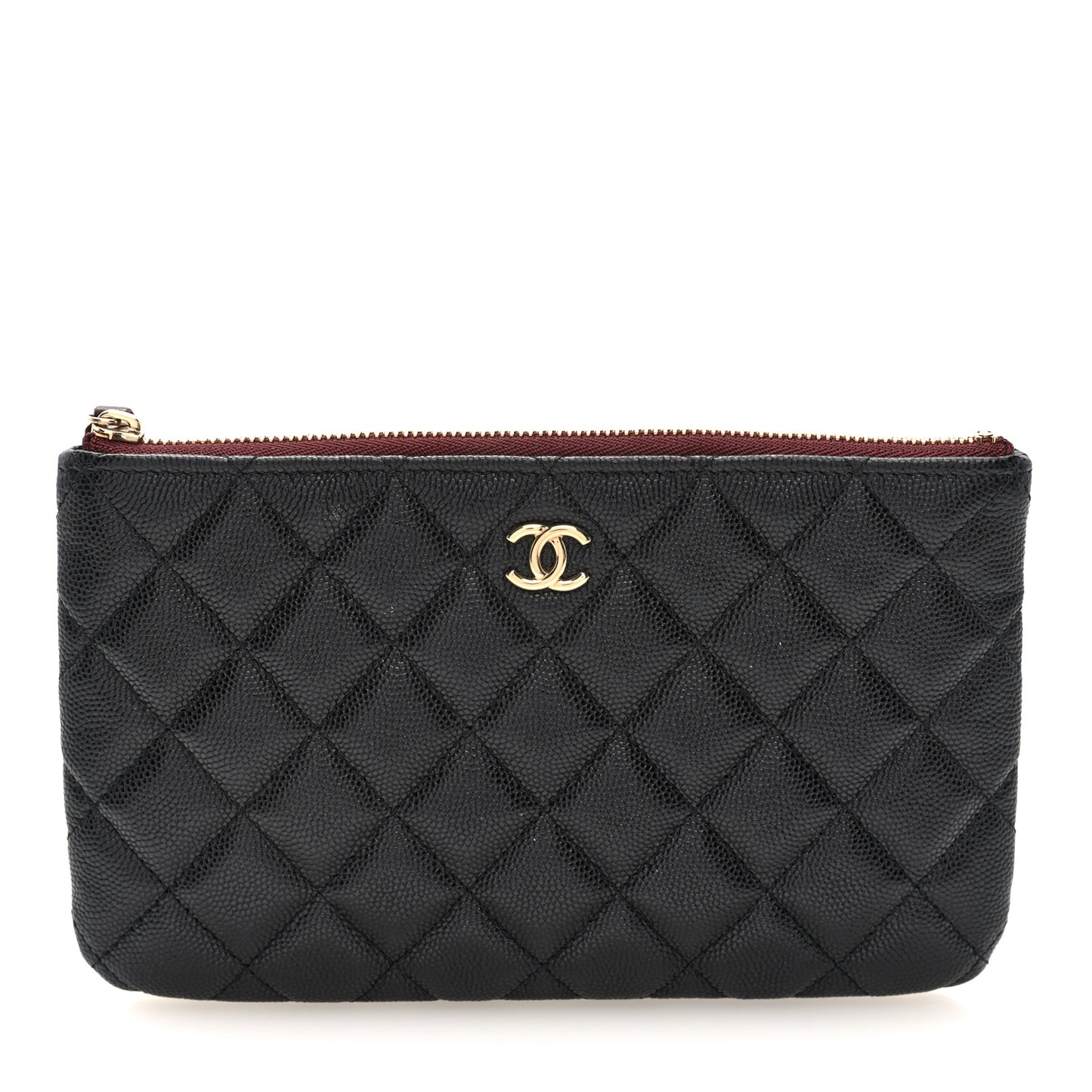 Caviar Quilted Cosmetic Case Black