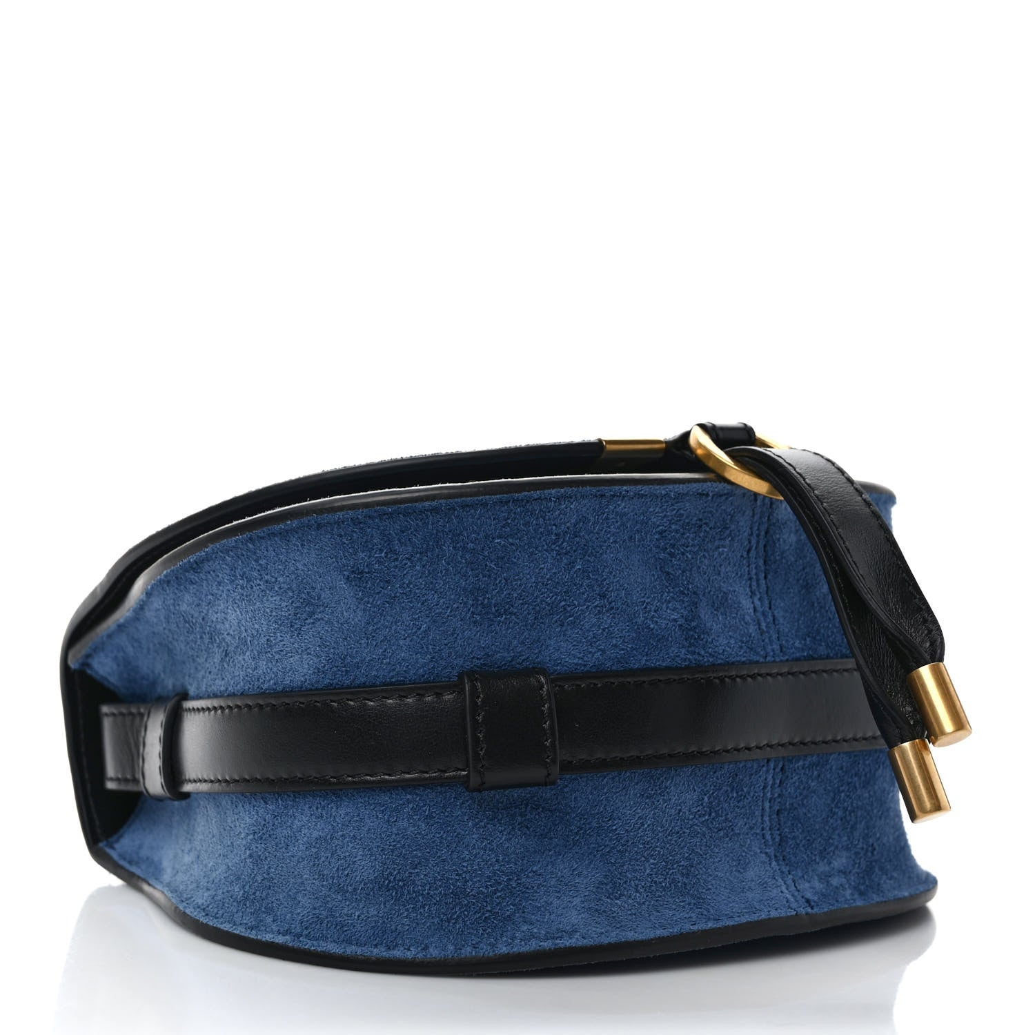 Chloe Suede Small Marcie Saddle Bag Deep Denim 4 of 9