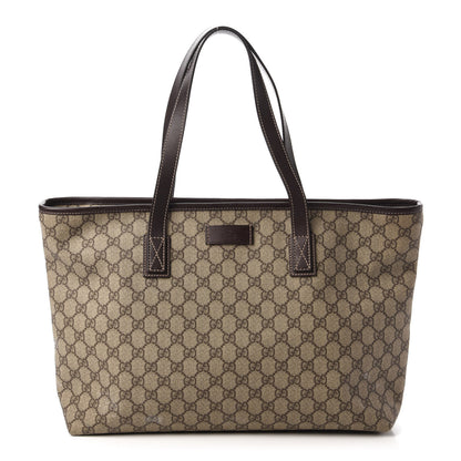 Gucci GG Supreme Monogram Medium Zippered Shopping Tote Dark Brown 1 of 13