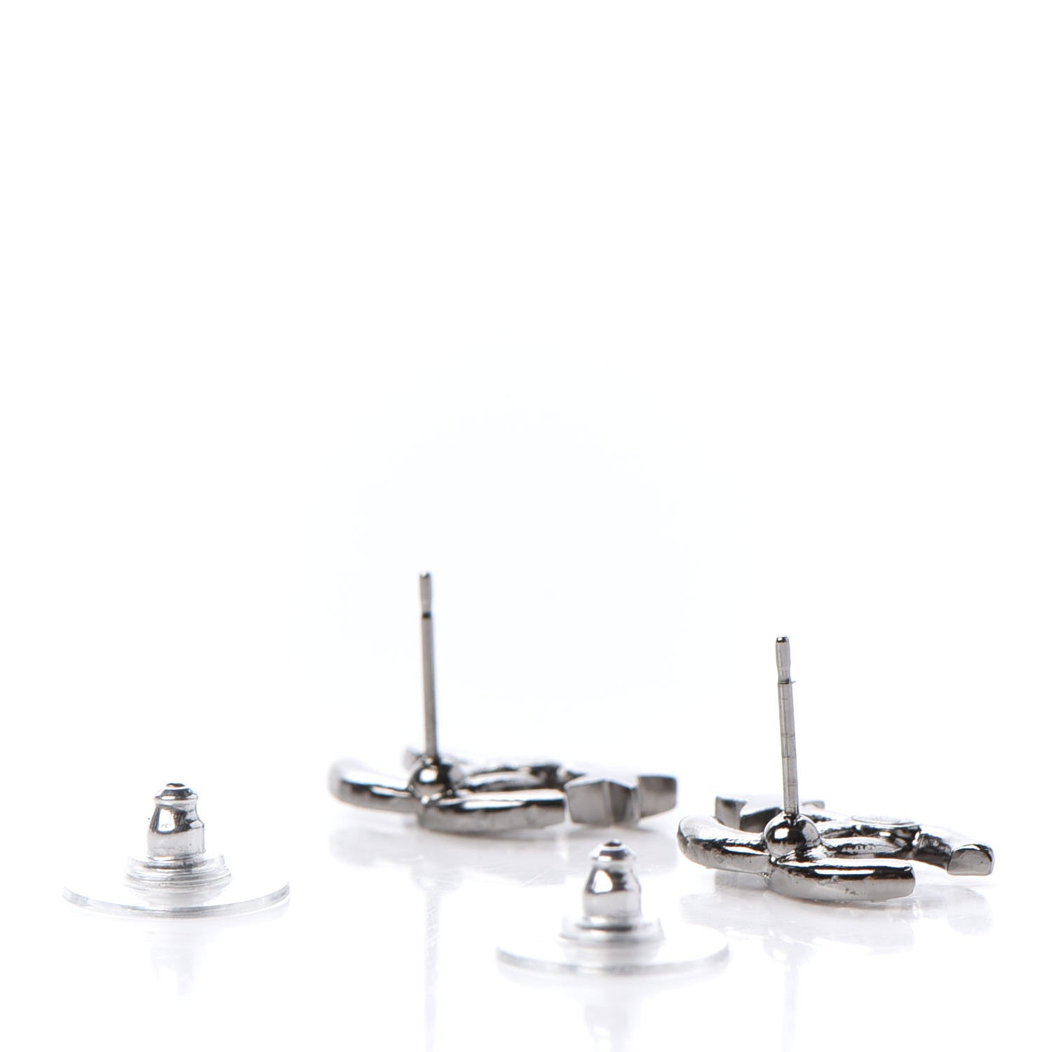 Chanel Crystal CC Starfall Earrings Silver 3 of 5