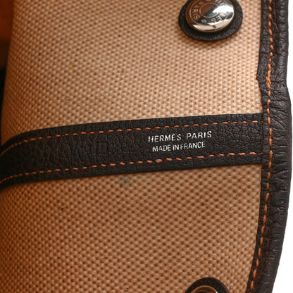 Hermes Buffle Skipper Toile Garden Party 36 MM Tote Marron Fonce 6 of 12