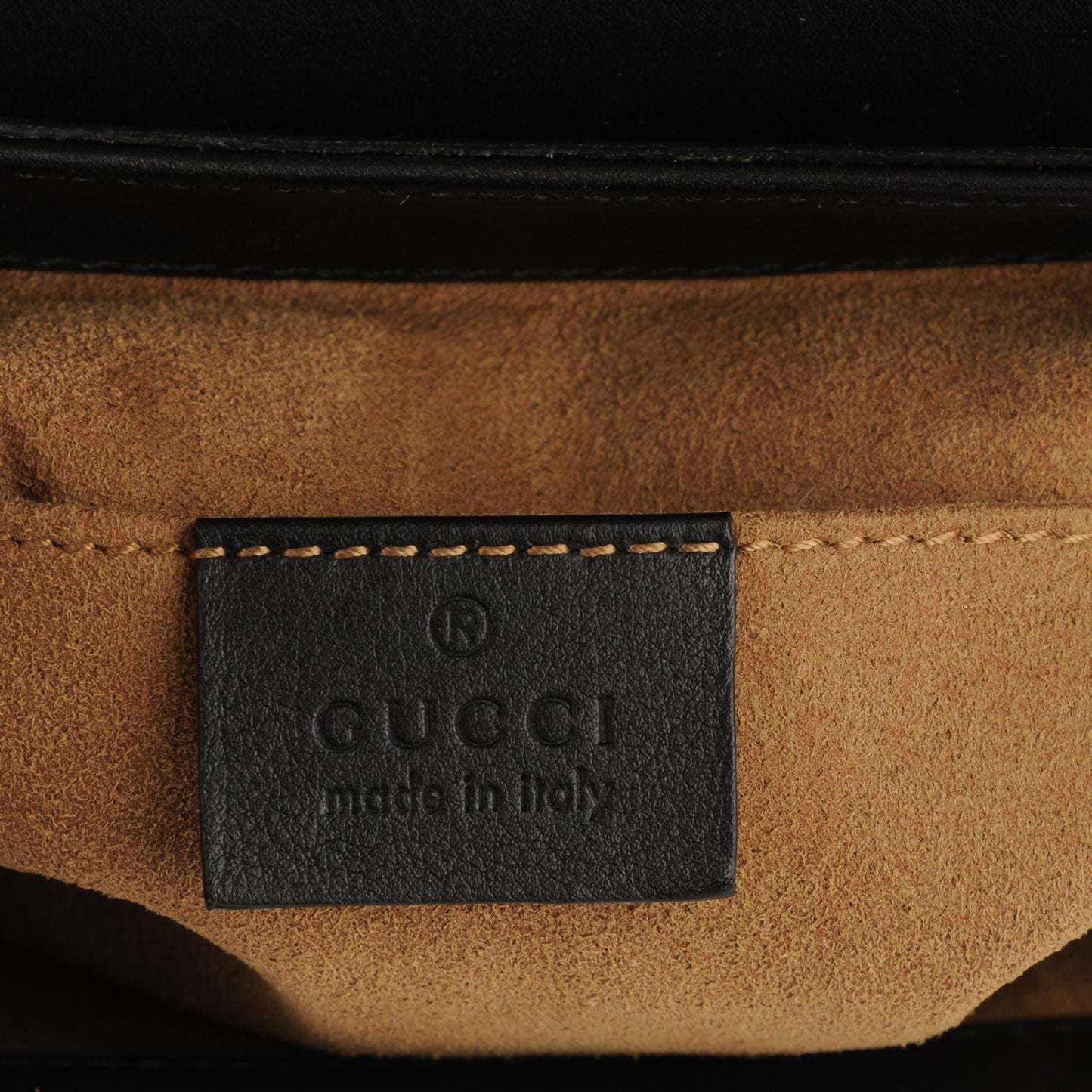 GG Supreme Monogram Web Medium Padlock Messenger Shoulder Bag Black