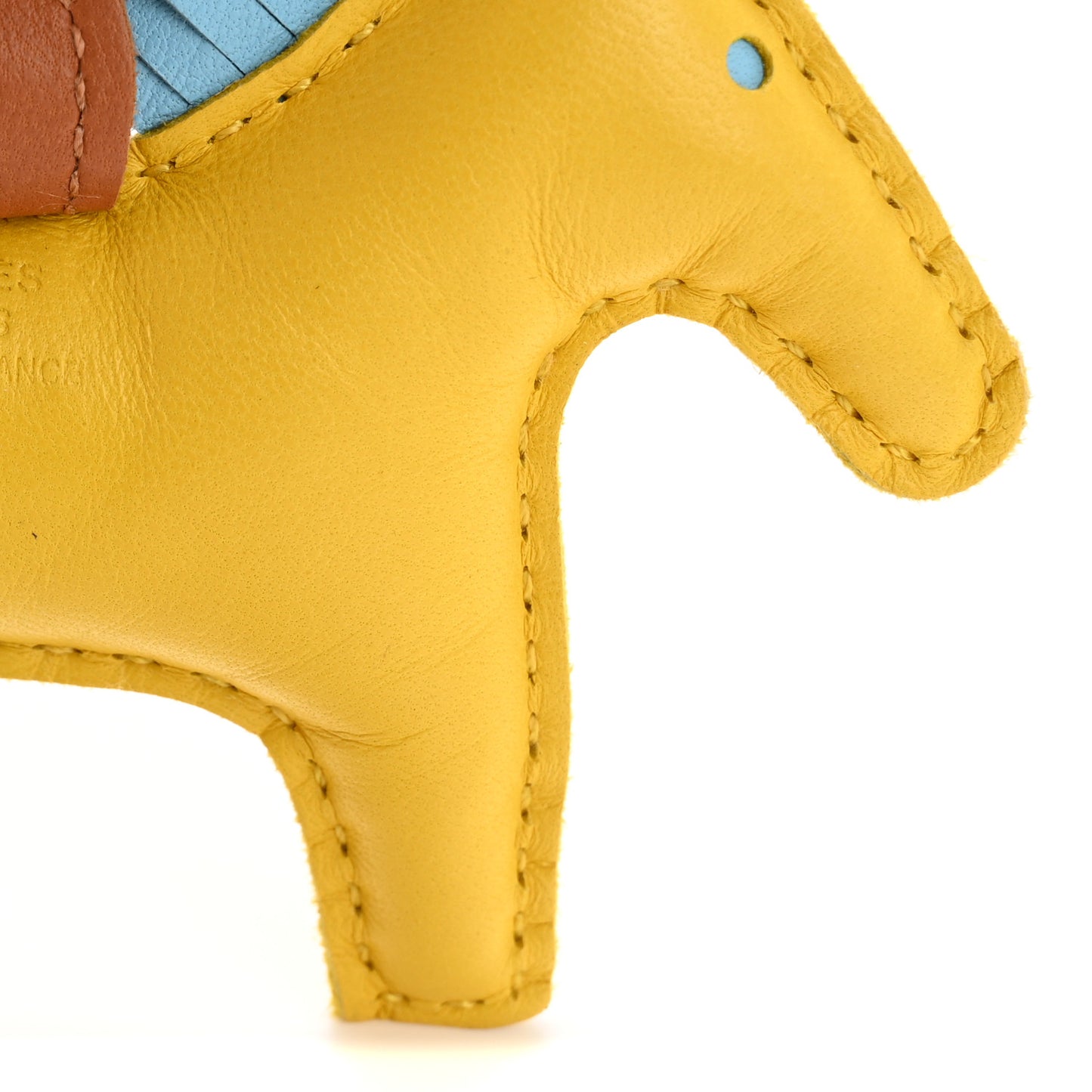 Milo Lambskin Grigri Rodeo Horse Bag Charm PM Jaune De Naples Celeste Gold