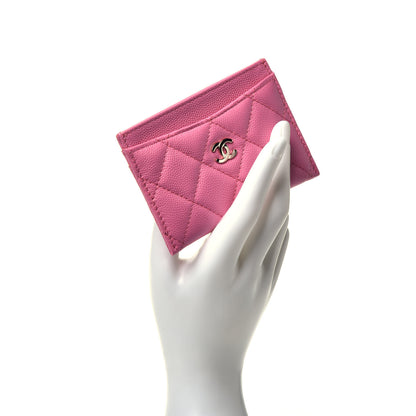 Chanel Caviar Quilted Card Holder Pink 2 of 9