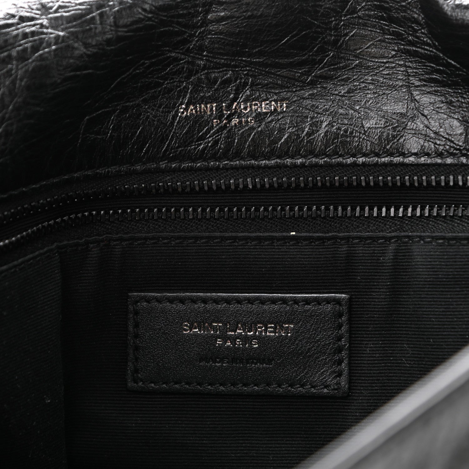 Saint Laurent Crinkled Calfskin Matelasse Monogram Medium Niki Chain Satchel Black 6 of 10