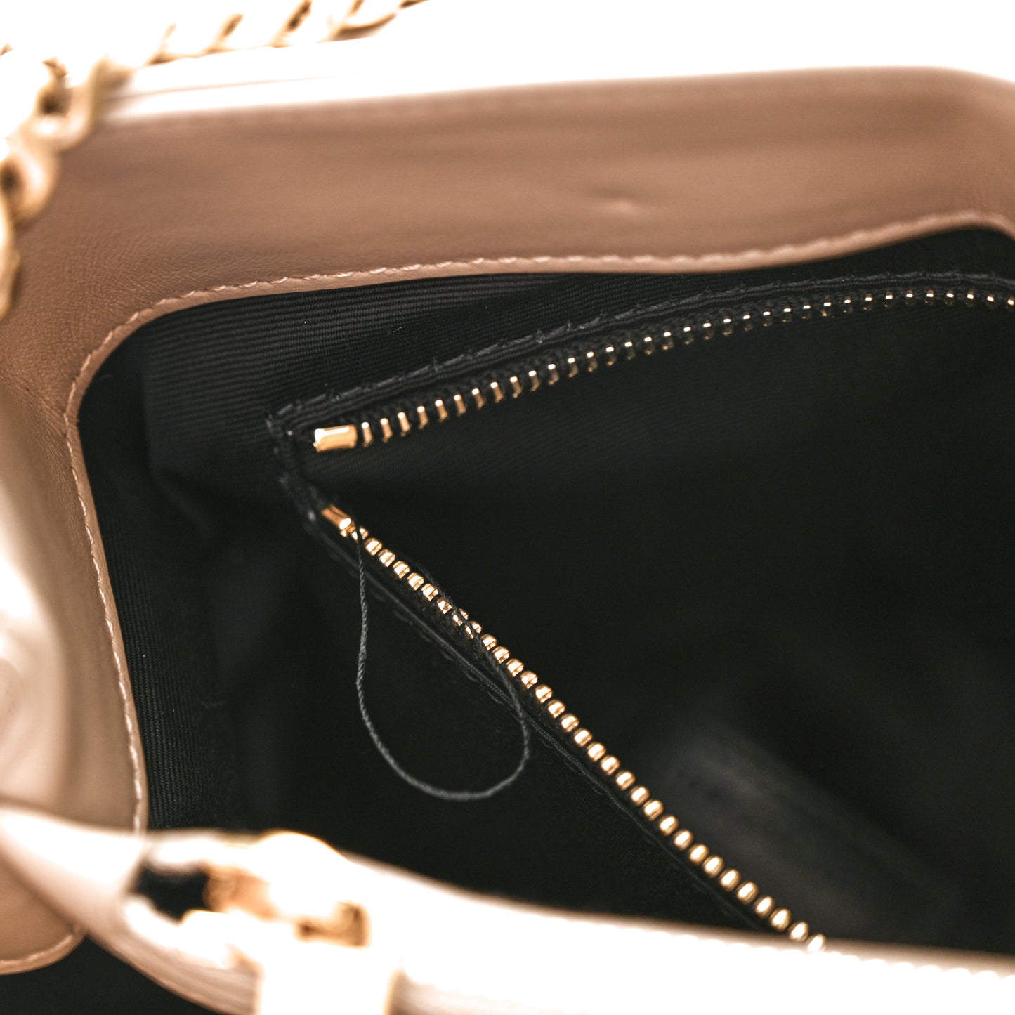Calfskin Y Quilted Monogram Medium Loulou Chain Satchel Dark Beige