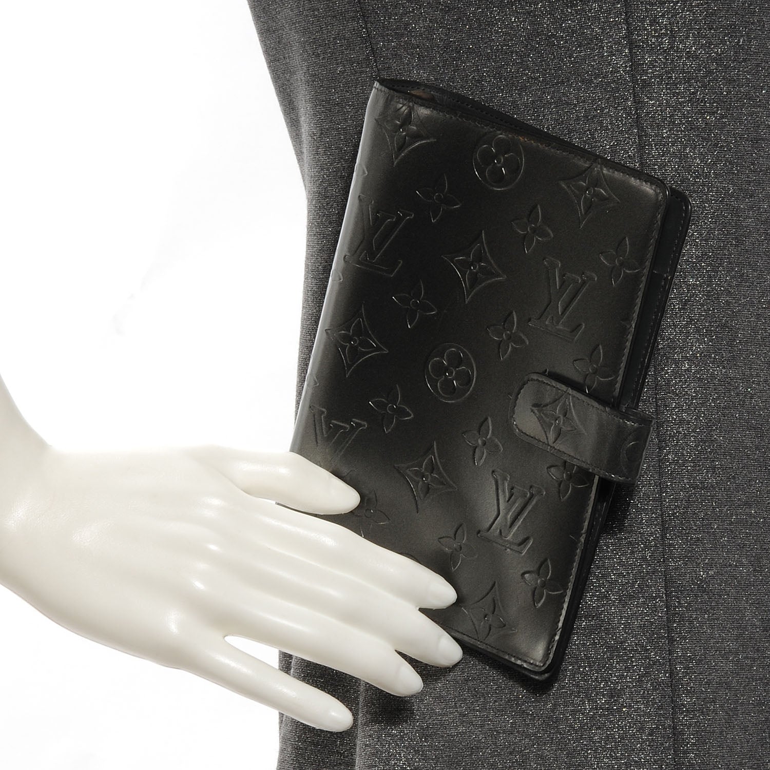 Louis Vuitton Mat Monogram Medium Ring Agenda Black 2 of 7