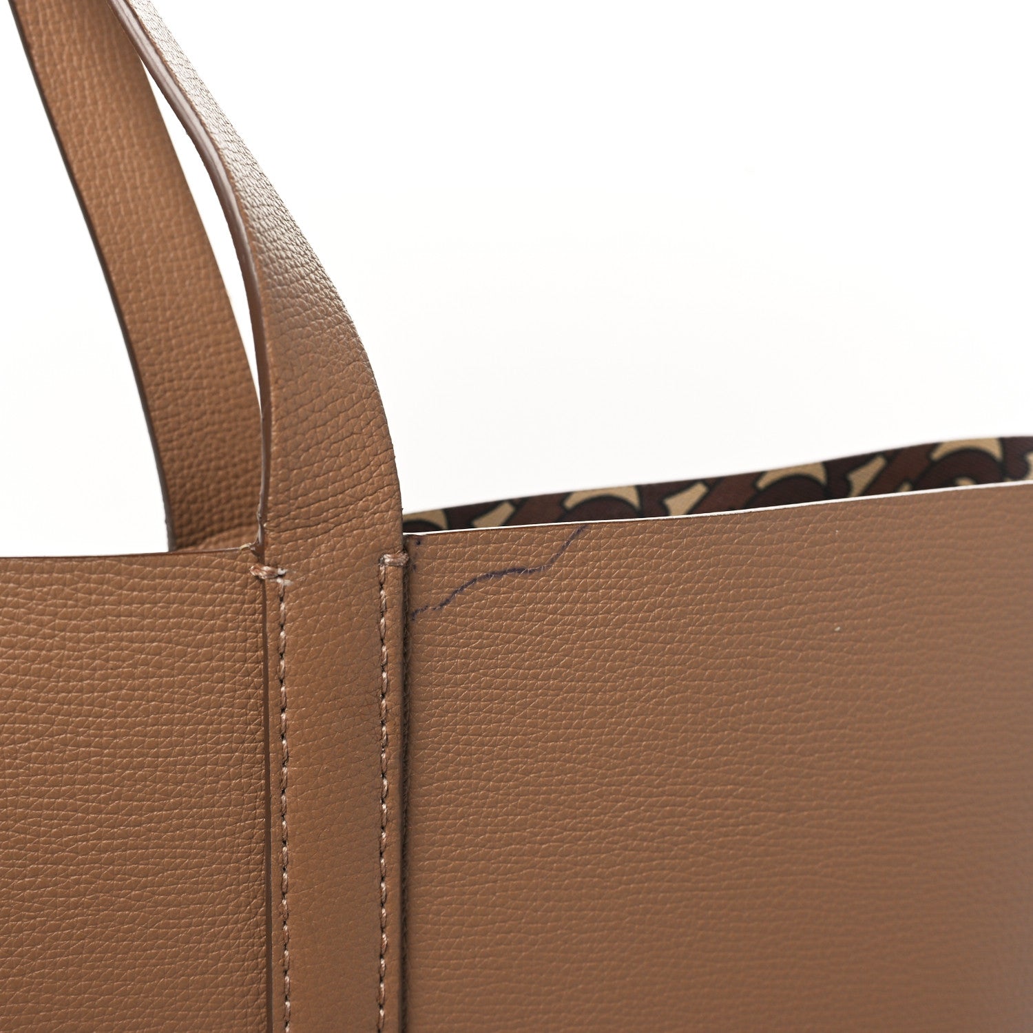 Burberry Calfskin TB Motif Embossed Medium Tote Camel 9 of 9
