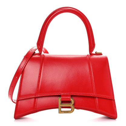 Balenciaga Shiny Box Calfskin Small Hourglass Top Handle Bag Bright Red 1 of 17