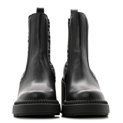 Fendi Vitello Maglia FF Domino Biker Boots 41 Black 3 of 13
