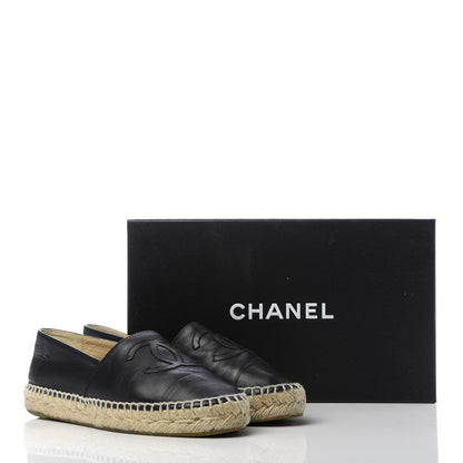 Chanel Lambskin CC Espadrilles 37 Black 10 of 10