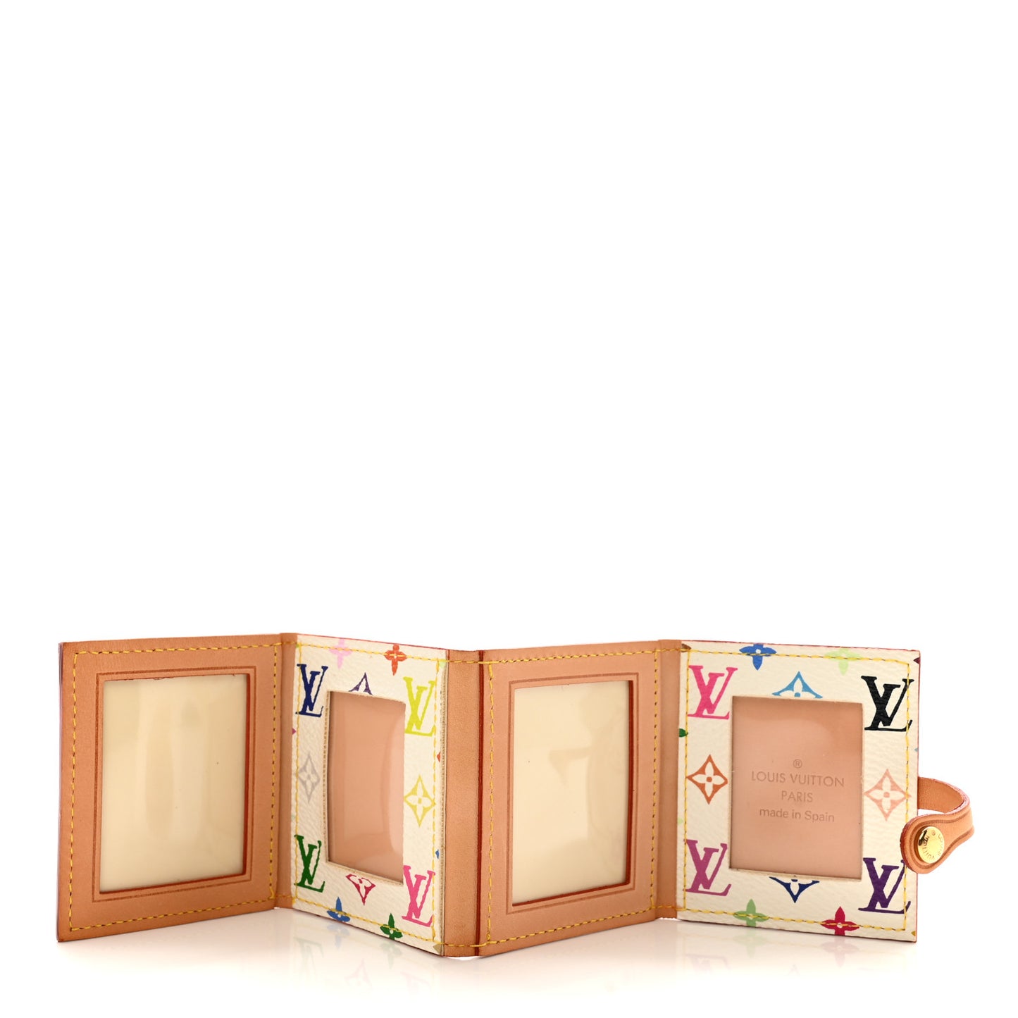 Monogram Multicolor 4 Photo Frame Wallet White