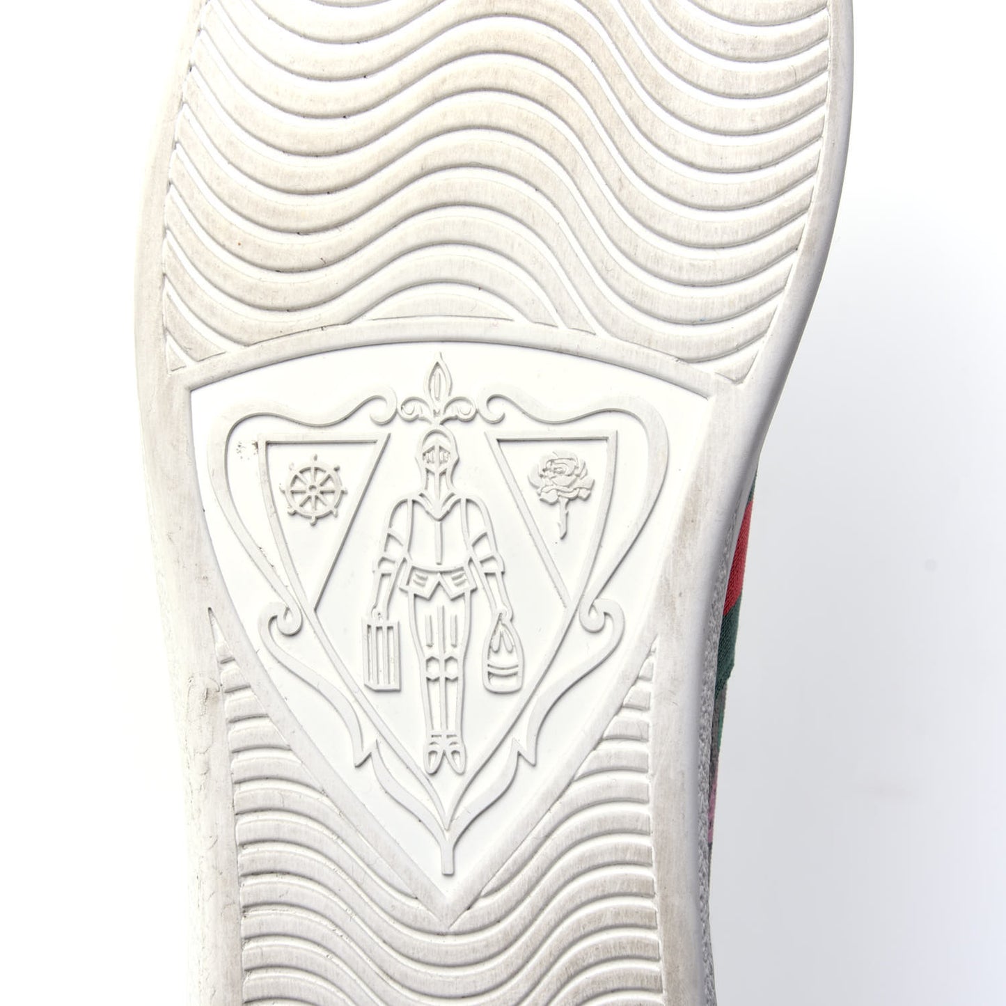 GG Supreme Monogram Strawberry Web Womens Ace Sneakers 40 Beige Multicolor Red Green