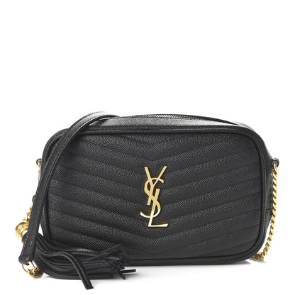 Saint Laurent Grain De Poudre Matelasse Monogram Mini Lou Camera Bag Black 1 of 10