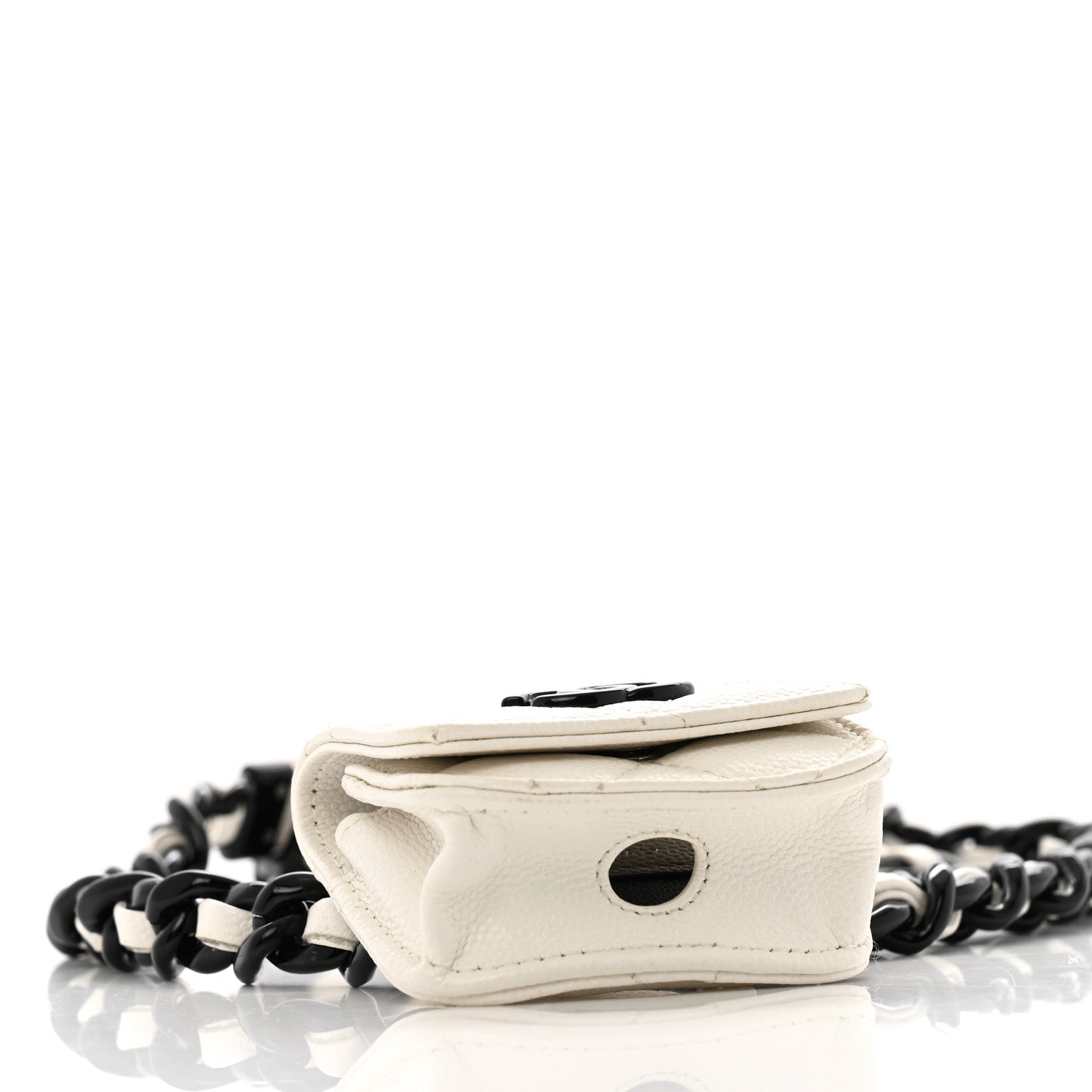 Chanel Caviar Quilted Airpods Pro Holder Belt White 4 of 13